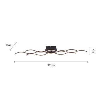 Plafoniera LED WAVE negru Zuma Line 15166-18, 8x16 cm, 32W