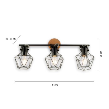 Plafoniera JARO negru Zuma Line 15673-78, 83x28 cm, 3xE27