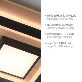 Plafoniera LED TOLA negru Zuma Line 14563-18, 7.2x40 cm, 30W