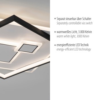 Plafoniera LED MAILAK negru Zuma Line 6390-16, D57 cm, 39W