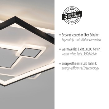 Plafoniera LED MAILAK negru Zuma Line 6390-16, D57 cm, 39W
