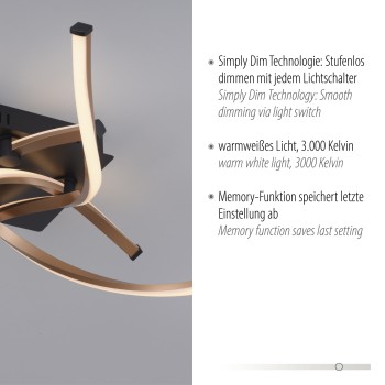 Plafoniera LED POLINA negru Zuma Line 9144-18, D78 cm, 33W
