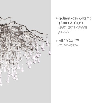 Plafoniera ICICLE otel Zuma Line 8092-55, D100 cm, 14xG9