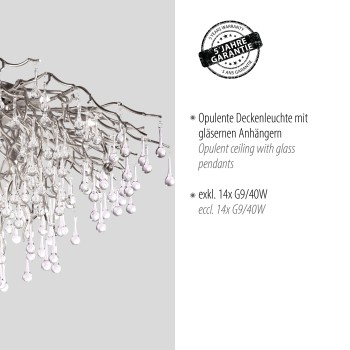 Plafoniera ICICLE otel Zuma Line 8092-55, D100 cm, 14xG9