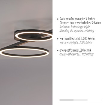 Plafoniera LED MINI RITUS negru Zuma Line 14211-18, 7x42 cm, 40W