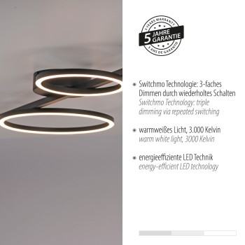Plafoniera LED MINI RITUS negru Zuma Line 14211-18, 7x42 cm, 40W