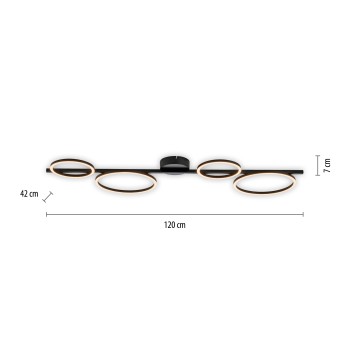 Plafoniera LED MINI RITUS negru Zuma Line 14211-18, 7x42 cm, 40W