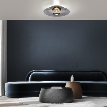 Plafoniera LED PURE VITRUM gri Zuma Line 6083-15, D45 cm, 17.5W