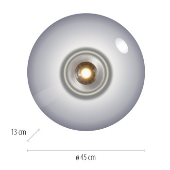 Plafoniera LED PURE VITRUM gri Zuma Line 6083-15, D45 cm, 17.5W