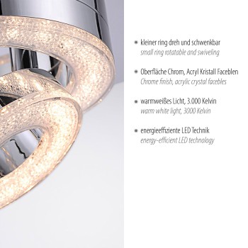 Plafoniera LED TIM crom Zuma Line 14521-17, 40x17 cm, 12W