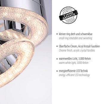Plafoniera LED TIM crom Zuma Line 14521-17, 40x17 cm, 12W