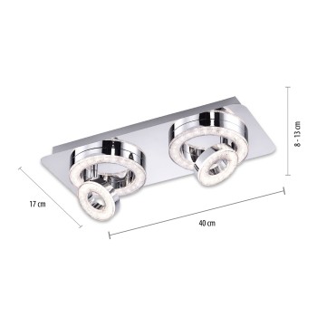 Plafoniera LED TIM crom Zuma Line 14521-17, 40x17 cm, 12W