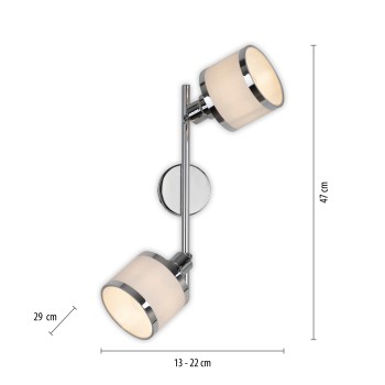 Plafoniera ACCOR crom Zuma Line 15372-17, 22x29 cm, 2xE14