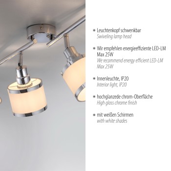 Plafoniera ACCOR crom Zuma Line 15374-17, 22x78 cm, 4xE14