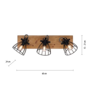 Plafoniera TARO negru Zuma Line 15119-18, 21x24 cm, 3xE14