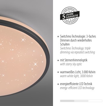 Plafoniera LED KYLE negru Zuma Line 14295-18, 9.5x49.3 cm, 36.5W