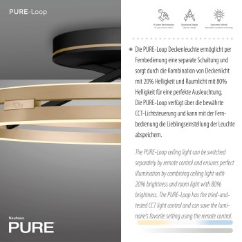 Plafoniera LED PURE LOOP negru Zuma Line 6552-68, D60 cm, 42W