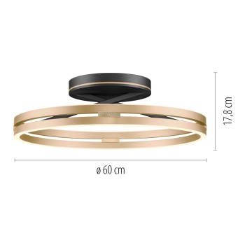 Plafoniera LED PURE LOOP negru Zuma Line 6552-68, D60 cm, 42W