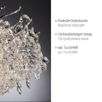 Plafoniera RICICLE crom Zuma Line 6054-17, D80 cm, 13xG9