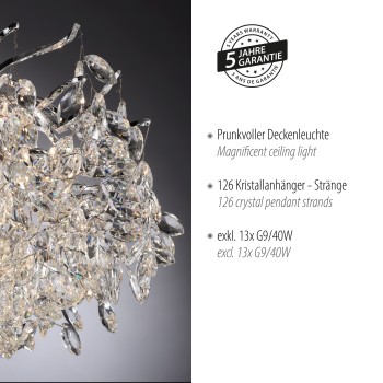 Plafoniera RICICLE crom Zuma Line 6054-17, D80 cm, 13xG9