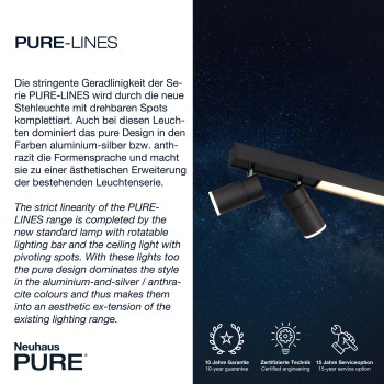 Plafoniera LED PURE-LINES antracit Zuma Line 6121-13, 120x19 cm, 25W