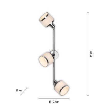 Plafoniera ACCOR crom Zuma Line 15373-17, 22x29 cm, 3xE14