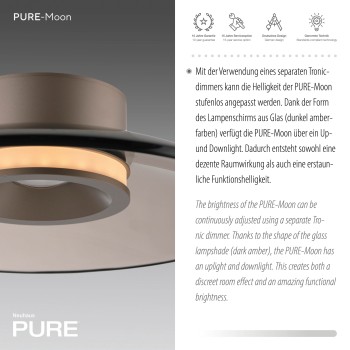 Plafoniera LED PURE MOON maro Zuma Line 6094-97, D32 cm, 17.7W