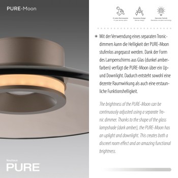 Plafoniera LED PURE MOON maro Zuma Line 6094-97, D32 cm, 17.7W