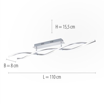 Plafoniera LED POLINA otel Zuma Line 9143-55, 110x8 cm, 23.3W