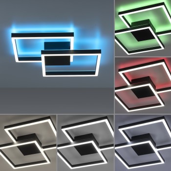 Plafoniera LED Q-MARKO negru Zuma Line 6144-18, D53.5 cm, 42.5W, RGB