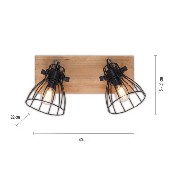 Plafoniera TARO negru Zuma Line 15118-18, 21x22 cm, 2xE14