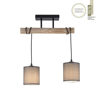 Plafoniera GREEN TRIB lemn Zuma Line 15782-29, 40x13.5 cm, 2xE27