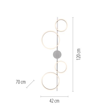Plafoniera LED MINI RITUS argintiu Zuma Line 14211-21, 7x42 cm, 40W
