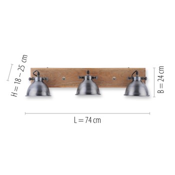 Plafoniera SAMIA otel Zuma Line 11983-77, 25x24 cm, 3xE14
