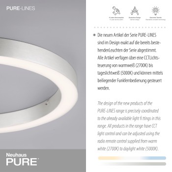 Plafoniera LED PURE-LINES aluminiu Zuma Line 6309-95, D50 cm, 30W