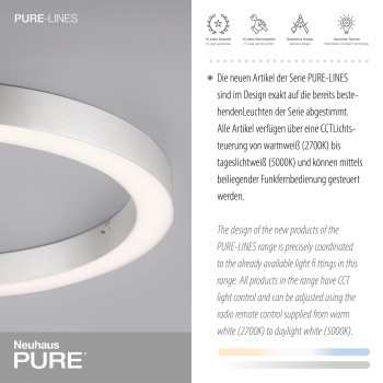 Plafoniera LED PURE-LINES aluminiu Zuma Line 6309-95, D50 cm, 30W