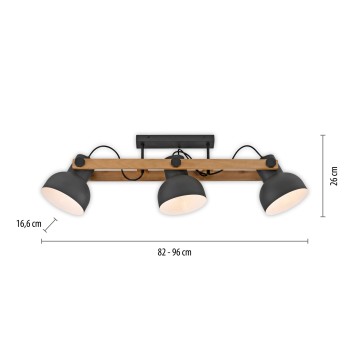 Plafoniera CUP 2.0 negru Zuma Line 15745-18, 26x16.6 cm, 3xE27