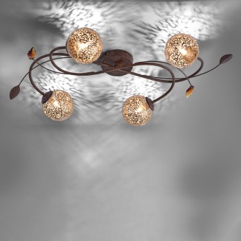 Plafoniera GRETA ruginiu Zuma Line 6395-48, 65x39 cm, 4xG9