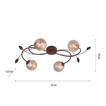 Plafoniera GRETA ruginiu Zuma Line 6395-48, 65x39 cm, 4xG9
