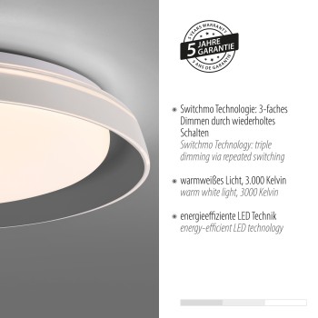 Plafoniera LED SATI gri deschis Zuma Line 14368-15, 8.5x43 cm, 23.5W