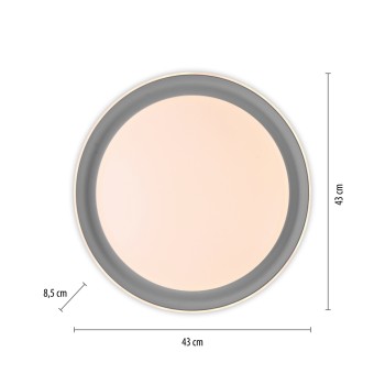 Plafoniera LED SATI gri deschis Zuma Line 14368-15, 8.5x43 cm, 23.5W