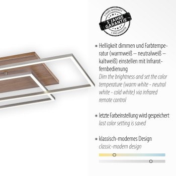 Plafoniera LED PALMA lemn Zuma Line 8330-79, 82x50 cm, 40W