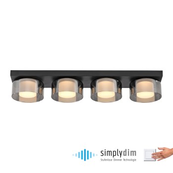 Plafoniera LED RIKA negru Zuma Line 6164-18, 70x15 cm, 24W