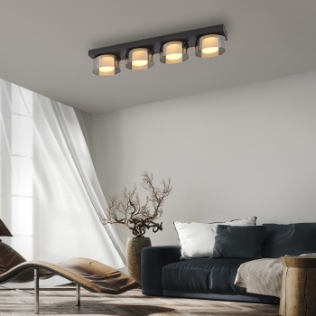 Plafoniera LED RIKA negru Zuma Line 6164-18, 70x15 cm, 24W