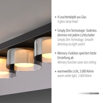 Plafoniera LED RIKA negru Zuma Line 6164-18, 70x15 cm, 24W