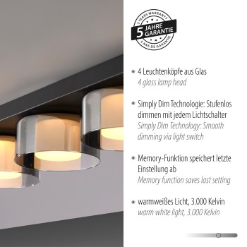 Plafoniera LED RIKA negru Zuma Line 6164-18, 70x15 cm, 24W