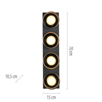Plafoniera LED RIKA negru Zuma Line 6164-18, 70x15 cm, 24W