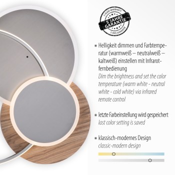 Plafoniera LED PALMA lemn Zuma Line 8328-79, 65x62.5 cm, 55W