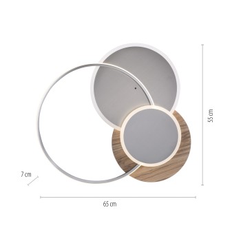Plafoniera LED PALMA lemn Zuma Line 8328-79, 65x62.5 cm, 55W