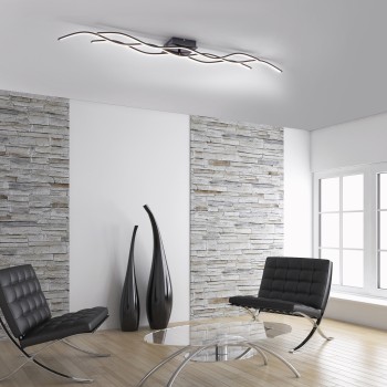 Plafoniera LED WAVE negru Zuma Line 15167-18, 139.5x16 cm, 45W